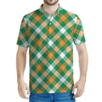 St. Patrick's Day Plaid Pattern Print Men's Polo Shirt