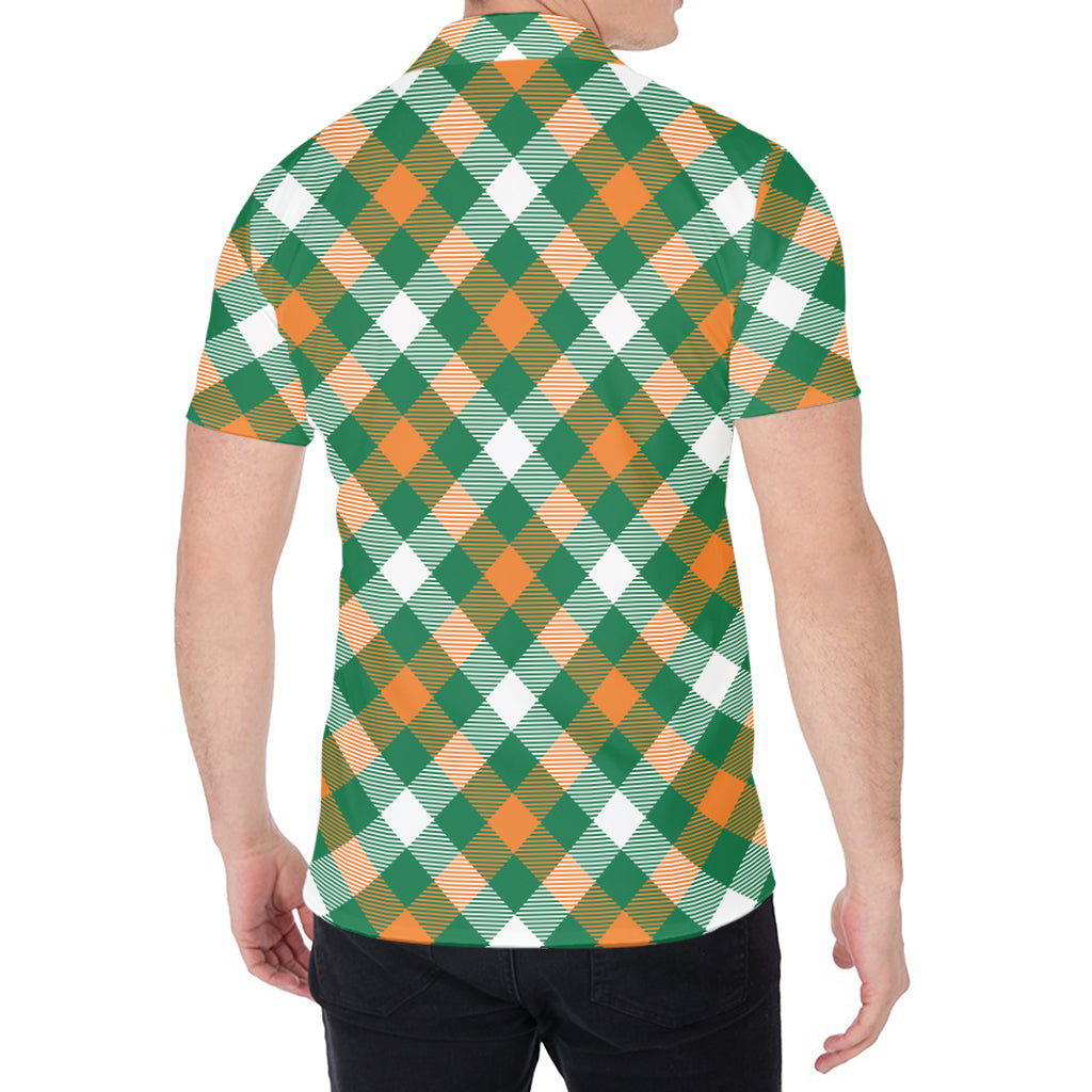 St. Patrick's Day Plaid Pattern Print Men's Shirt
