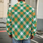 St. Patrick's Day Plaid Pattern Print Men's Shirt Jacket