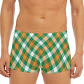 St. Patrick's Day Plaid Pattern Print Men's Short Boxer Briefs