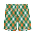 St. Patrick's Day Plaid Pattern Print Men's Athletic Shorts