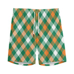 St. Patrick's Day Plaid Pattern Print Men's Sports Shorts
