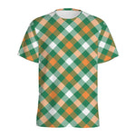 St. Patrick's Day Plaid Pattern Print Men's Sports T-Shirt