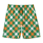 St. Patrick's Day Plaid Pattern Print Men's Swim Trunks