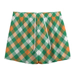 St. Patrick's Day Plaid Pattern Print Mesh Shorts