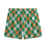 St. Patrick's Day Plaid Pattern Print Mesh Shorts