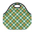 St. Patrick's Day Plaid Pattern Print Neoprene Lunch Bag