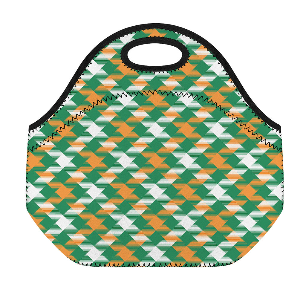 St. Patrick's Day Plaid Pattern Print Neoprene Lunch Bag