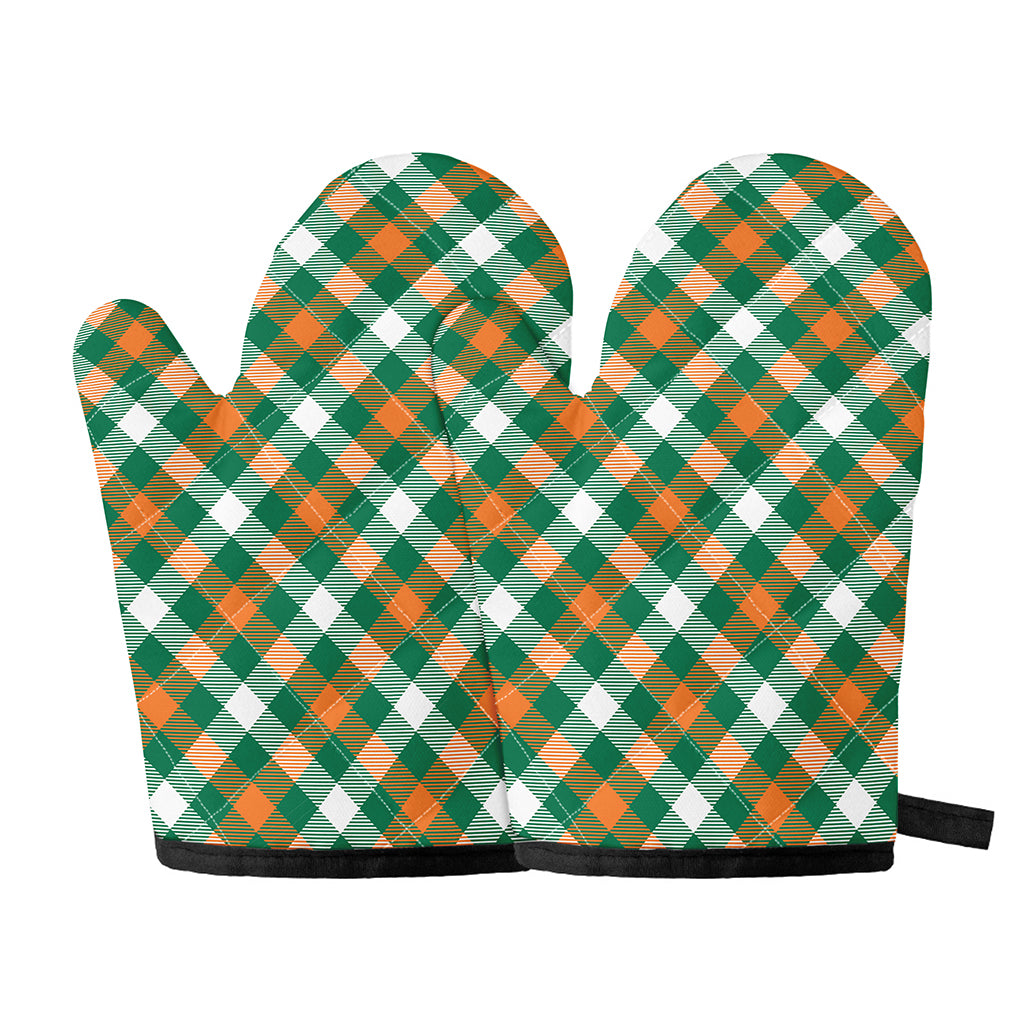St. Patrick's Day Plaid Pattern Print Oven Mitts