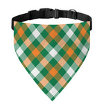 St. Patrick's Day Plaid Pattern Print Over The Collar Dog Bandana