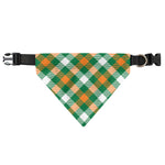St. Patrick's Day Plaid Pattern Print Over The Collar Dog Bandana
