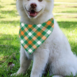St. Patrick's Day Plaid Pattern Print Over The Collar Dog Bandana