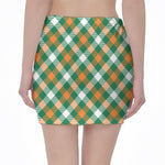 St. Patrick's Day Plaid Pattern Print Pencil Mini Skirt