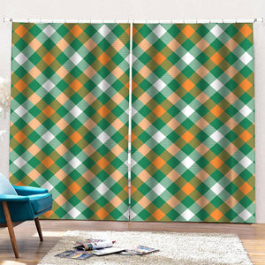 St. Patrick's Day Plaid Pattern Print Pencil Pleat Curtains