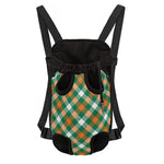 St. Patrick's Day Plaid Pattern Print Pet Carrier Backpack