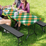 St. Patrick's Day Plaid Pattern Print Picnic Table Cover
