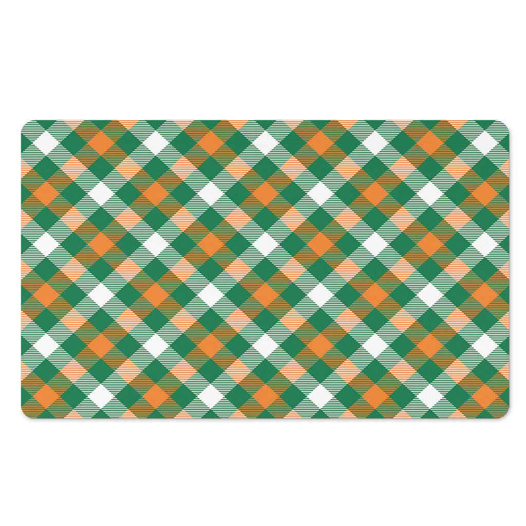 St. Patrick's Day Plaid Pattern Print Polyester Doormat