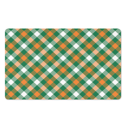 St. Patrick's Day Plaid Pattern Print Polyester Doormat