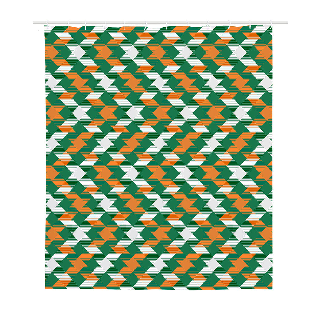 St. Patrick's Day Plaid Pattern Print Polyester Shower Curtain
