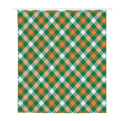 St. Patrick's Day Plaid Pattern Print Polyester Shower Curtain