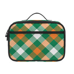 St. Patrick's Day Plaid Pattern Print Portable Lunch Bag