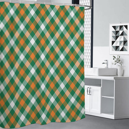 St. Patrick's Day Plaid Pattern Print Premium Shower Curtain