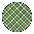 St. Patrick's Day Plaid Pattern Print Round Floor Mat