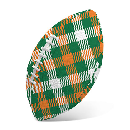 St. Patrick's Day Plaid Pattern Print Rugby Ball