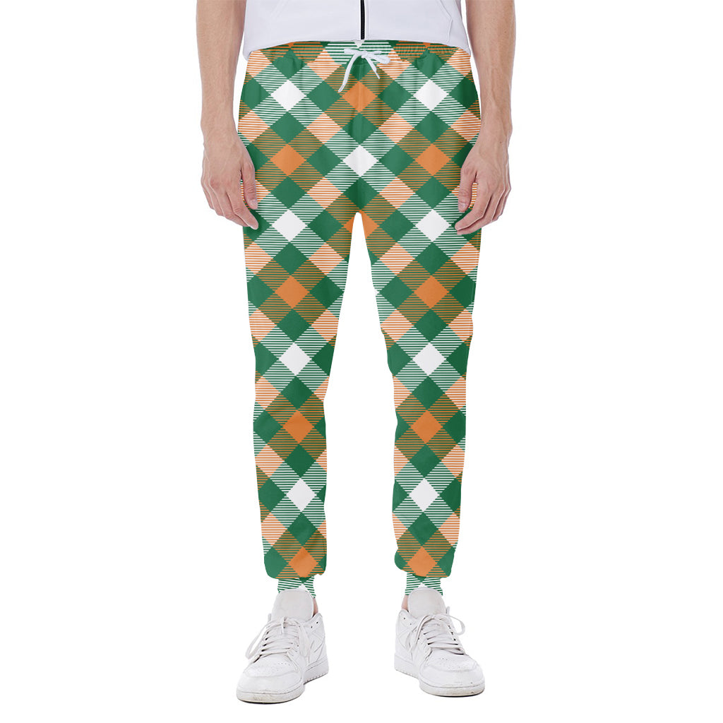 St. Patrick's Day Plaid Pattern Print Scuba Joggers