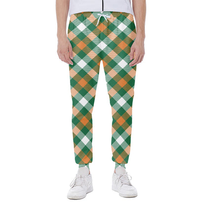 St. Patrick's Day Plaid Pattern Print Scuba Joggers