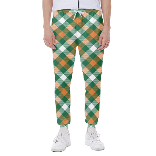 St. Patrick's Day Plaid Pattern Print Scuba Joggers