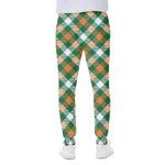 St. Patrick's Day Plaid Pattern Print Scuba Joggers