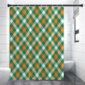 St. Patrick's Day Plaid Pattern Print Shower Curtain