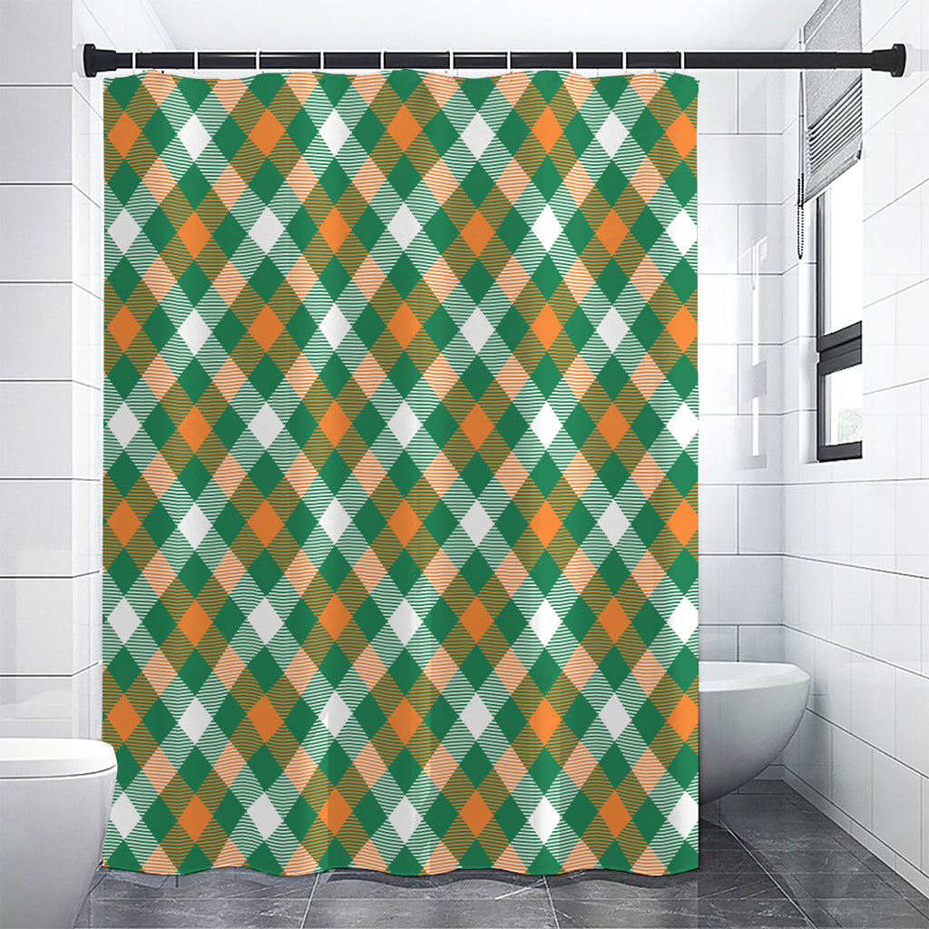 St. Patrick's Day Plaid Pattern Print Shower Curtain