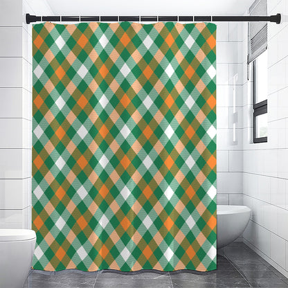St. Patrick's Day Plaid Pattern Print Shower Curtain