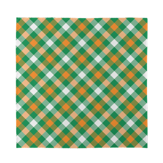 St. Patrick's Day Plaid Pattern Print Silk Bandana