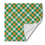 St. Patrick's Day Plaid Pattern Print Silk Bandana