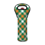 St. Patrick's Day Plaid Pattern Print Single Neoprene Wine Tote