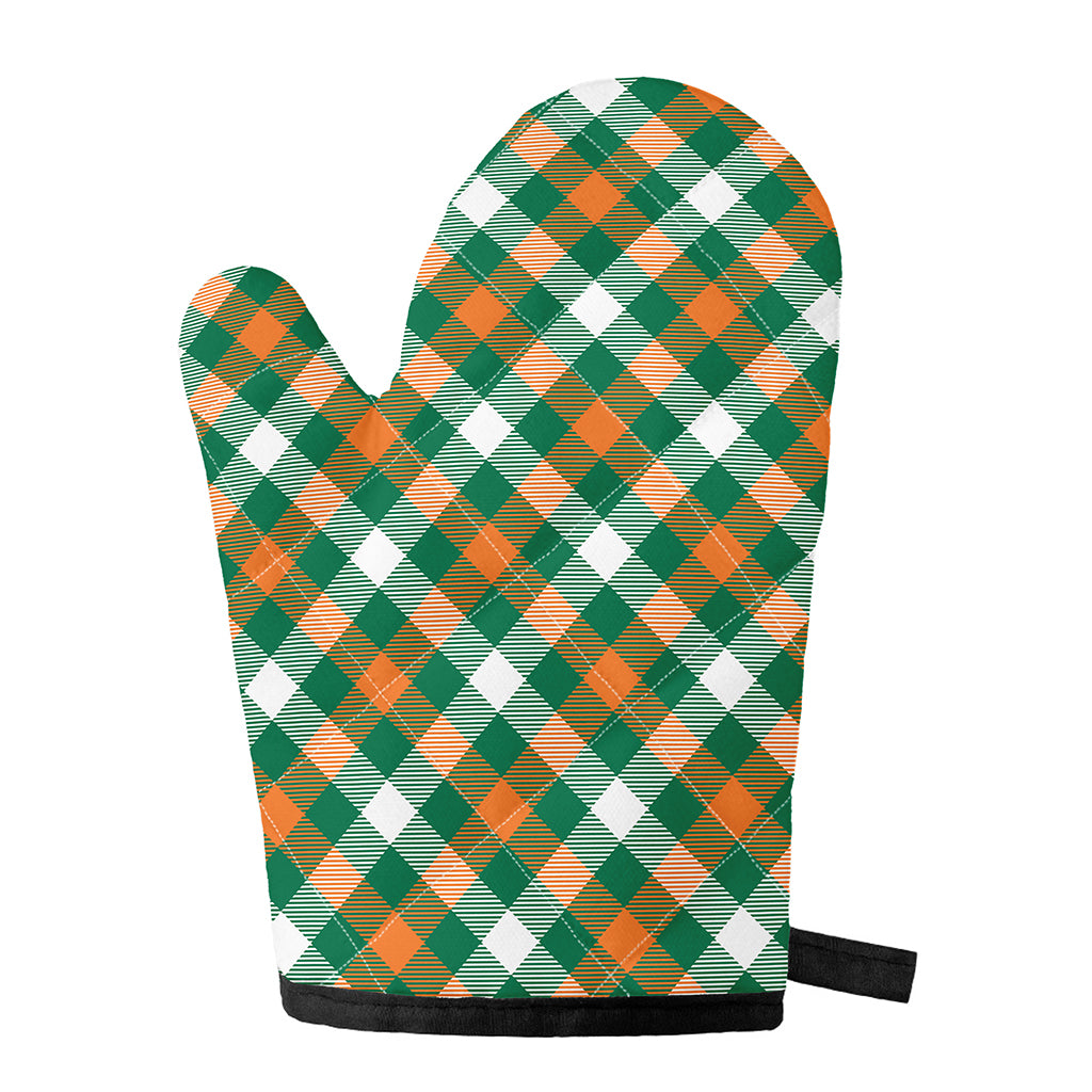 St. Patrick's Day Plaid Pattern Print Single Oven Mitt