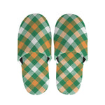 St. Patrick's Day Plaid Pattern Print Slippers