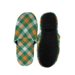 St. Patrick's Day Plaid Pattern Print Slippers