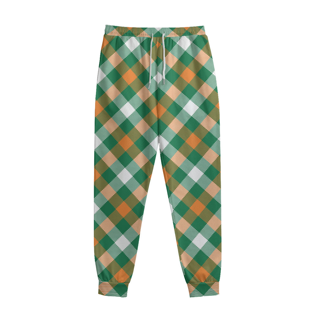 St. Patrick's Day Plaid Pattern Print Sweatpants