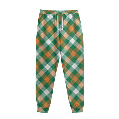 St. Patrick's Day Plaid Pattern Print Sweatpants
