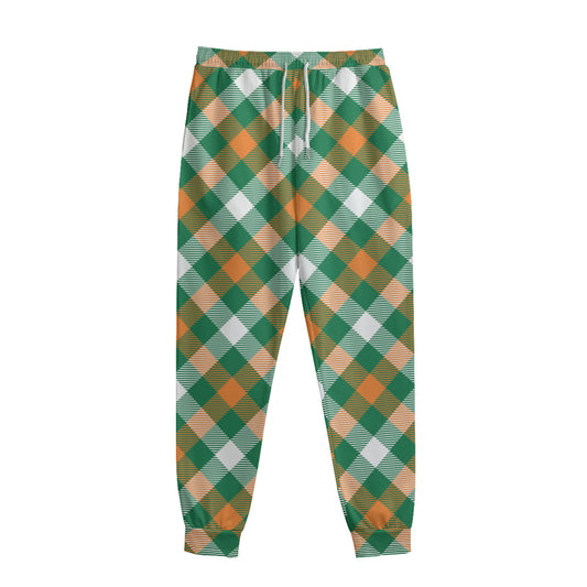 St. Patrick's Day Plaid Pattern Print Sweatpants