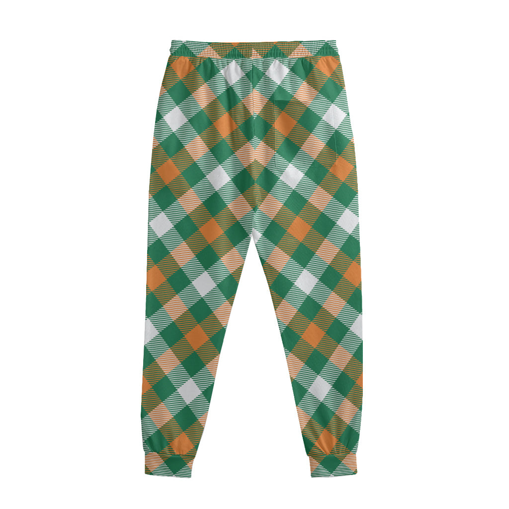 St. Patrick's Day Plaid Pattern Print Sweatpants