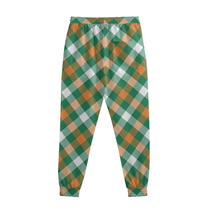St. Patrick's Day Plaid Pattern Print Sweatpants