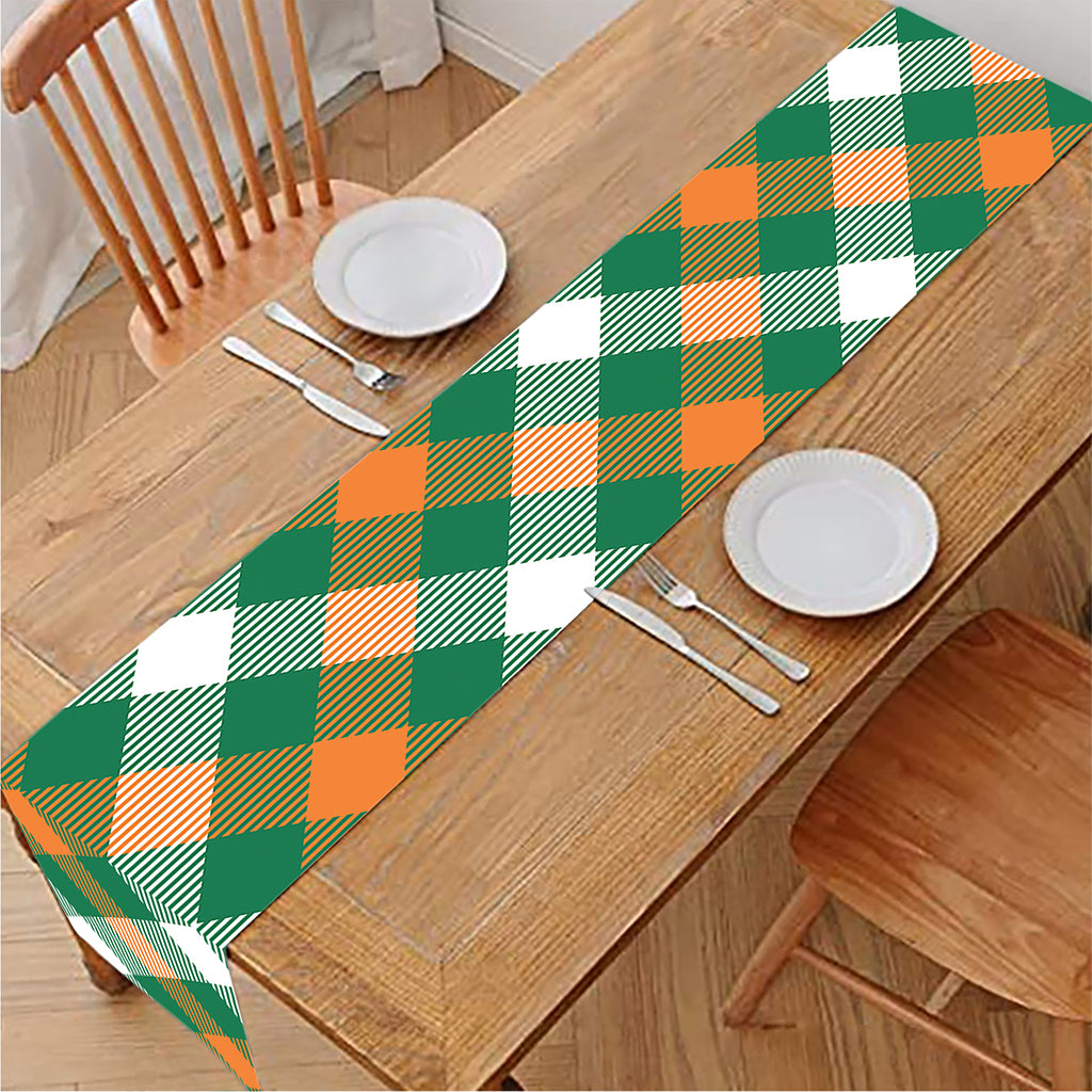 St. Patrick's Day Plaid Pattern Print Table Runner
