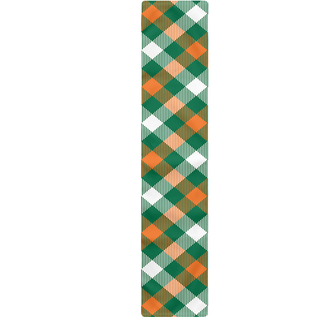 St. Patrick's Day Plaid Pattern Print Table Runner