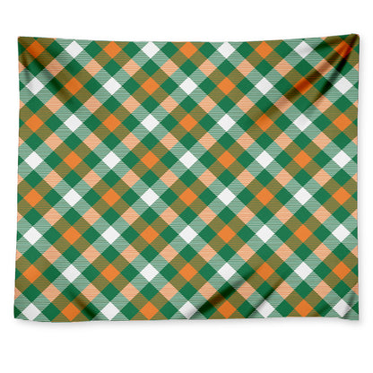 St. Patrick's Day Plaid Pattern Print Tapestry