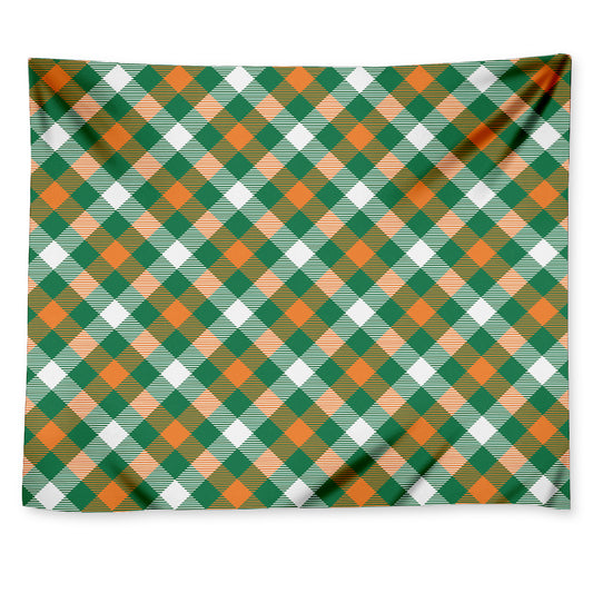 St. Patrick's Day Plaid Pattern Print Tapestry